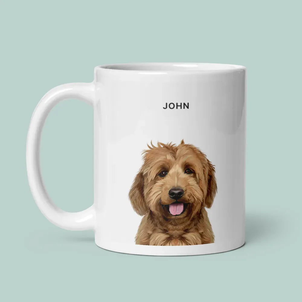 Custom pet portrait mug